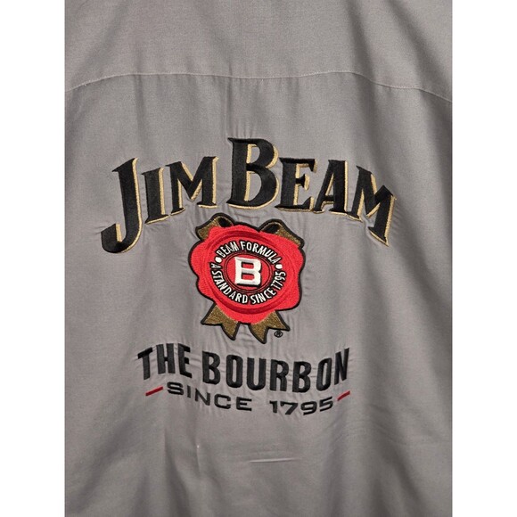 Jim Beam Men’s XL Kentucky Bourbon Embroidered Patch Short Sleeve Shirt - Picture 6 of 9